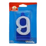Vela Super Número 9 Azul - Velarte