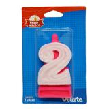 Vela Super Número Rosa 2 - Velarte