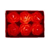 Velas Flutuantes Rosa Vermelha Perfumada Com 30 Unidades - Essencial