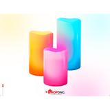 Velas Led Parafina (kit C/ 3) - Multi Color Controle Remoto - Relaxmedic