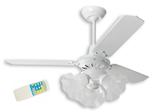 Ventilador de Teto 3 Lâmpadas Tulipa Loren Sid Branco + Controle Remoto