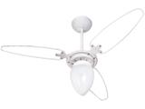 Ventilador de Teto Ventisol Premium Wind Light - 3 Pás Branco e Transparente para 1 Lâmpada