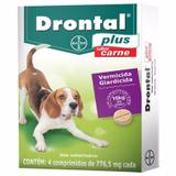 Vermífugo Drontal Plus Carne Cães Até 10kg Com 4 Comprimidos - Bayer