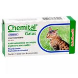 Vermífugo Para Gatos Chemital Gatos - Caixa c/ 4 Comprimidos - Outros