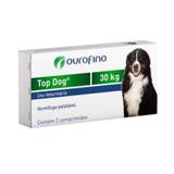 Vermífugo Top Dog Cães 30kg 3000mg 2 comprimidos Ouro Fino - Ouro fino pet