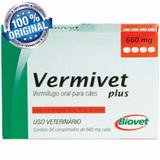 Vermífugo Vermivet Plus 600mg Cães Até 10 Kg 4 Comprimidos - Biovet