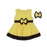 Vestido Bebê Amarelo Infantil com Faixa de Cabelo 100 Algodão - Nicoli ferri
