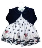 Vestido Bebê e Casaco Azul Anjos Baby