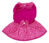 Vestido Cachorro Malha Laço Rosa Saia Estampada Flores P - Nica pet
