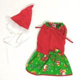 Vestido De Natal Com Saia Verde + Gorro De Natal - Tamanho G - Nica pet