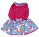 Vestido para Cachorro em malha com lacinho rosa tamanho G - Nica pet