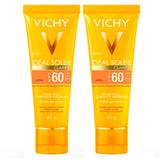 Vichy Idéal Soleil Clarify Kit com 2 Unidades  Protetor Solar Facial com Cor FPS60 - Médio
