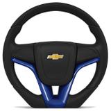 Volante Esportivo Modelo Base Reta Cruze Azul Corsa Celta Monza Prisma e Outros GM com Cubo Embutido - Cvd