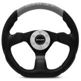 Volante Esportivo Preto e Cinza SRHB Shutt Tuning Sem Cubo com Acionador de Buzina Original