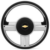 Volante Esportivo Rallye Slim Prata Celta Corsa Astra Sem Cubo + Emblema Chevrolet - Prime