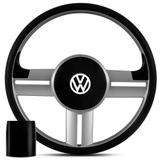 Volante Esportivo Volkswagen Rallye Original Prata + Cubo para Gol, Parati, Saveiro e Voyage