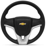 Volante Modelo Cruze Preto com Prata Universal Sem Cubo com Acionador de Buzina - Cvd