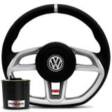 Volante Modelo Golf GTI 500cv Prata Gol G5 Golf Polo Fox Bora SpaceFox 99 A 18 com Cubo - Prime