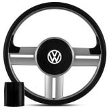 Volante Rallye Surf Slim Prata Cubo Gol G5 Golf Fox Polo CrossFox SpaceFox Bora 99 a 18 - Prime