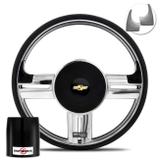 Volante Shutt Rallye Slim Xtreme Cromado Prata Escovado Cubo Celta Prisma Corsa Monza Astra 82 a 14