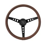 Volante Taladelta replica opala de couro marrom emblema SS - Jay matt