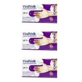 Volk Luvas P/ Procedimentos Vinil Transparente S/ Amido M C/100 (Kit C/03)