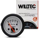Voltímetro Analógico Automotivo 8V A 16V 52Mm Branco Universal Willtec