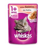 Whiskas Sachê Salmão Alimento úmido para gatos adultos - caixa 18 unidades de 85g