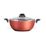 Wok Clove Antiaderente 4.1 Litros com Tampa de Vidro e Alças Brinox
