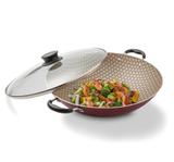 Wok Paris vermelha 32 cm - Tramontina - Comercial gomes