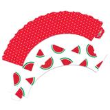 Wrapper para Cupcake Melancia 12 unidades Ultrafest