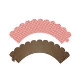 Wrapper para Cupcake Mini Poá Rosa e Marrom 12 unidades - Festabox