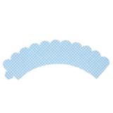 Wrapper para Cupcakes Xadrez Azul Claro 12 unidades - Festabox
