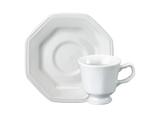 Xícara Café Porcelana com Pires 60 ml Branca Prisma Schmidt - SCH 034