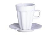 Xícara Cappuccino Porcelana com Pires 170 ml Branca Pingada Germer - GMR 110