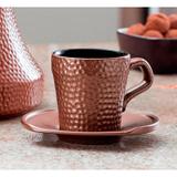 Xícara com Pires Ceraflame Martelada Chocolate - 150ml