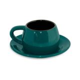 Xícara com Pires Tropeiro 150ml Mondoceram Gourmet 6cmx12,5cmx12,5cm Alecrim