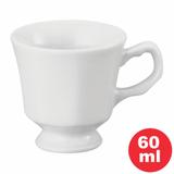 Xícara de Café com Pé 08 Porcelana Branca 60ml Linha Prisma. Pode ser usado em microondas e Lava-Louça - Schmidt