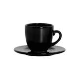 Xícara de café com pires 95ml em porcelana preta - Rr