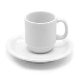Xícara De Café Com Pires Cilíndrica 70Ml Branca - Schmidt