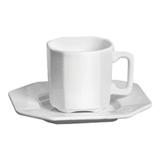 Xícara de Café com Pires Objeto 6 Peças Branco Scalla