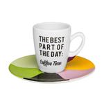 Xícara de Café Espresso com Pires Coffee Time Porcelana 75 ml Oxford