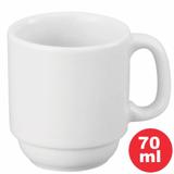 Xícara de Café Expresso 08 Porcelana Branca 70ml Linha Cilíndrica. Pode ser usado em microondas e Lava-Louça - Schmidt