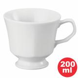 Xícara de Chá com Pé 20 Porcelana Branca 200ml Linha Prisma. Pode ser usado em microondas e Lava-Louça - Schmidt