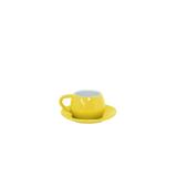 Xícara e pires tropeiro de cerâmica mondoceram gourmet 150ml- amarelo