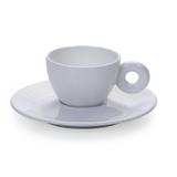 Xícara para Café com Píres em Porcelana Rainbow 110ml Kenya Branca