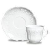 Xícaras de Chá Mozart Porcelana 6 Peças Branco Verbano