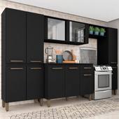 Imagem do produto Armário De Cozinha Tieli 5 Peças Com Vidro Preto - Móveis Arapongas