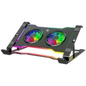 Imagem do produto Base com Cooler em Aço Carbono para Notebook e Tablets Rise Mode, Até 17", Galaxy Gray X7, RGB - RM-CNC-07-RGB