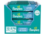 Imagem do produto Kit Lenços Umedecidos para Limpeza Pampers Cuidado de Bebê 576 Unidades